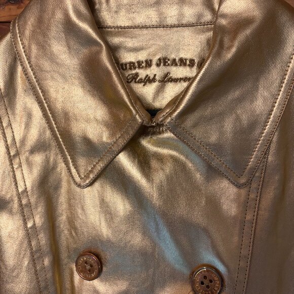 Ralph Lauren Metallic Gold Jacket Petite/Large - Picture 2 of 7